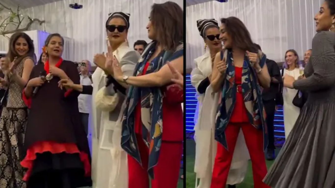 Shabana Azmi Birthday: Rekha danced with Madhuri-Urmila on Shabana Azmi's 75th birthday, Vidya Balan also showed amazing dance moves.