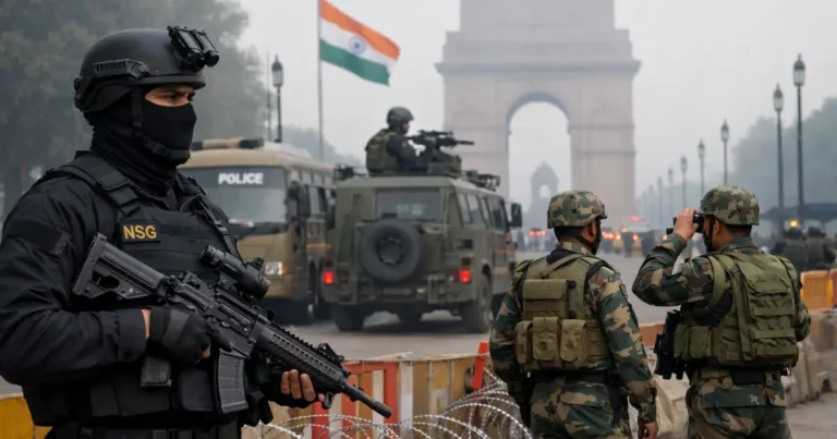 Delhi Security Arrangements: Heavy police deployment and vehicle checking near RML Hospital ahead of 77th Republic Day celebrations in Delhi