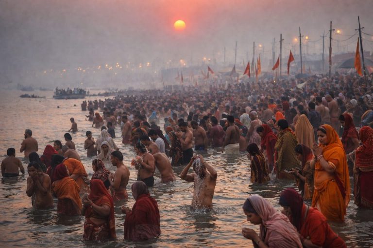 Mauni Amavasya 2026: Devotees performing Pind Daan and Tarpan on Mauni Amavasya 2026 at a sacred river for Pitru Dosh remedies