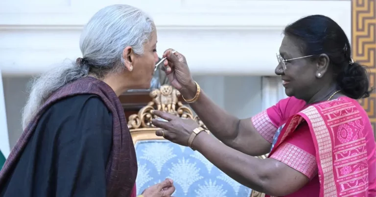 President Murmu Budget Ritual: President Droupadi Murmu feeding curd and sugar to the Finance Minister before the Union Budget