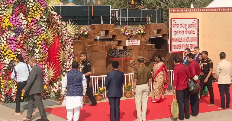 Biraja Temple Jajpur: President Droupadi Murmu offering prayers at Biraja Temple in Jajpur, Odisha amid tight security