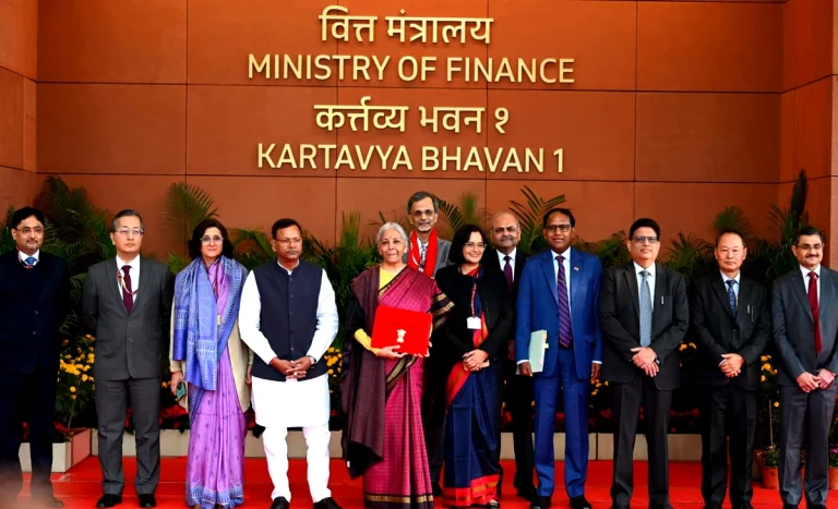 Union Budget 2026: Finance Minister Nirmala Sitharaman arrives at Finance Ministry ahead of Union Budget presentation