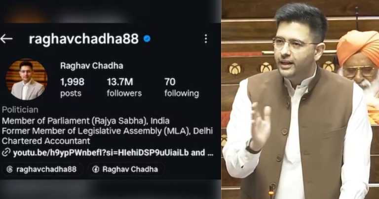 Raghav Chadha Followers Drop