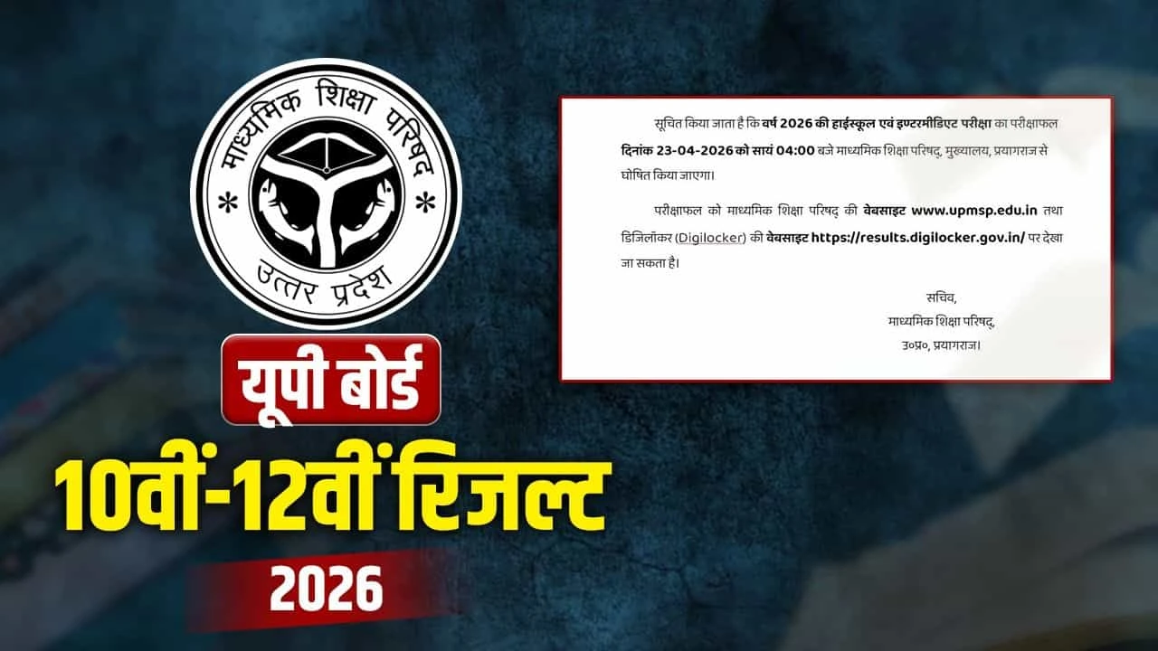 UP Board Latest Update: UP Board results on April 23! The wait for millions of students is over; here's how to check first