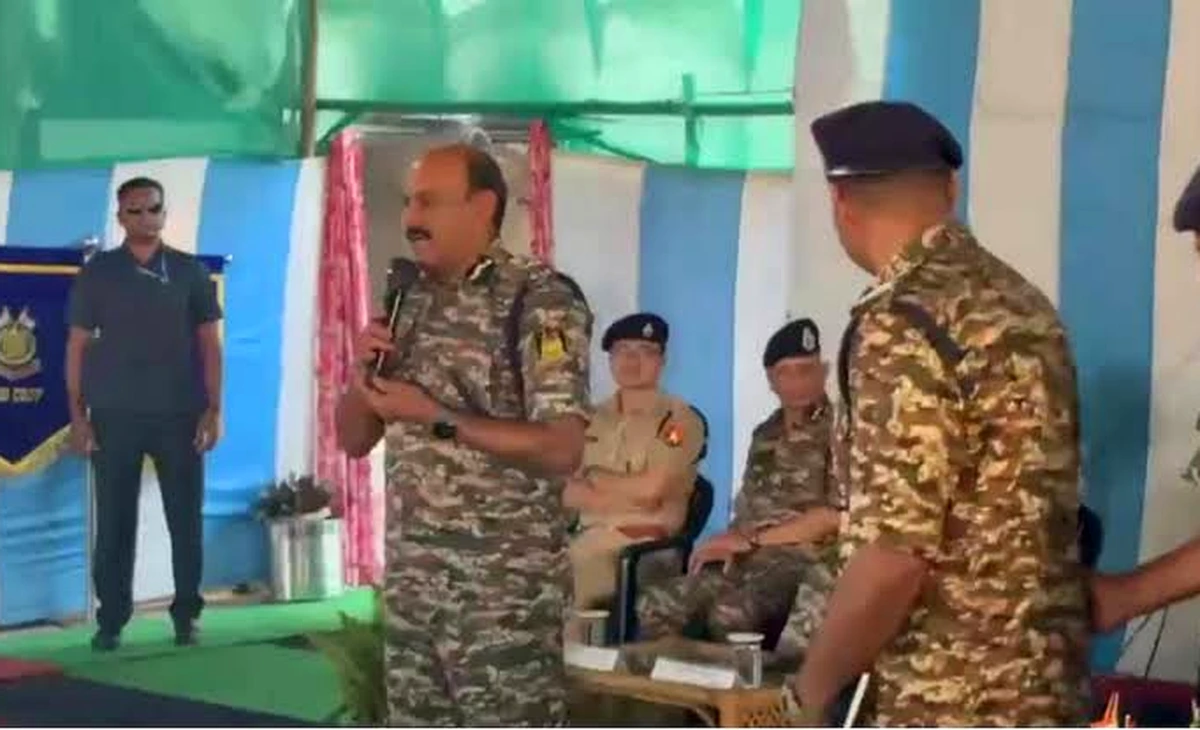 GP Singh Manipur Violence: CRPF Chief GP Singh addressing security personnel during his Manipur visit amid ongoing violence and enhanced security operations.