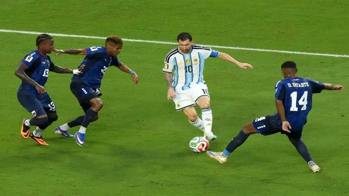 FIFA World Cup 2026: Lionel Messi celebrates after Argentina's 3-2 victory over Cape Verde in the FIFA World Cup 2026 Round of 32 match.