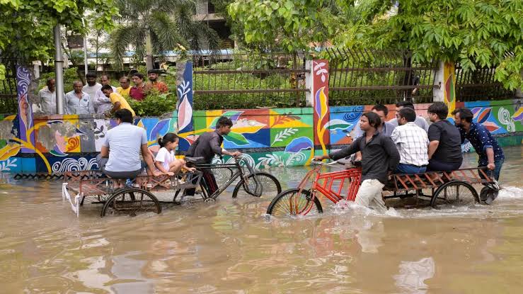 Deep Depression over the Bay of Bengal bringing heavy rainfall, thunderstorms and flood alerts across eastern, central and northern India.
