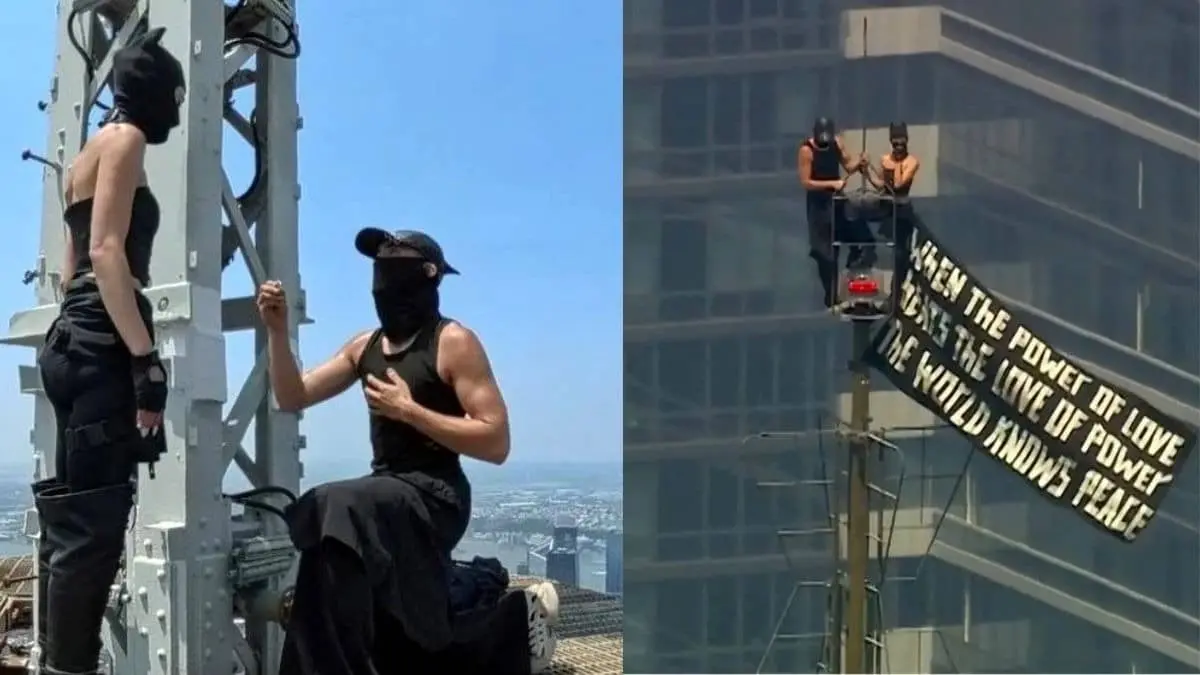 Empire State Proposal Viral Video: Russian couple Angela Nikolaou and Ivan Kuznetsov propose at the 1454-foot height of the Empire State Building without any safety equipment.