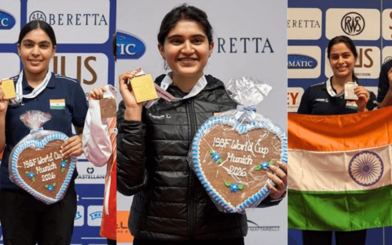 ISSF World Cup 2026: India's Esha Singh wins gold and Manu Bhaker claims bronze at the ISSF World Cup 2026 in Hangzhou.