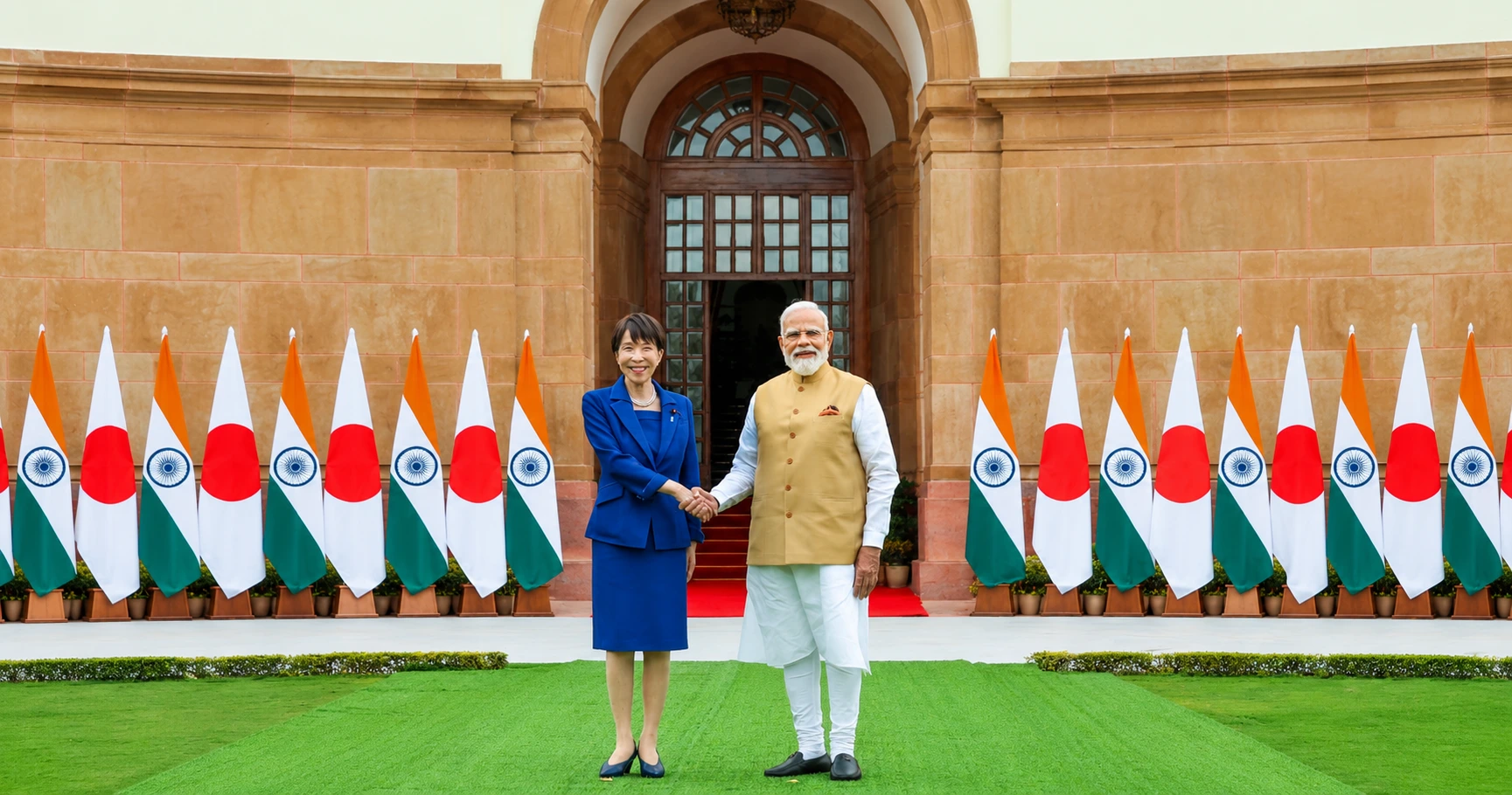India Japan Pakistan Terror Diplomacy: PM Modi and Japanese PM Sana Takaichi during the India-Japan summit discussing joint action against Pakistan-backed terrorism and global security cooperation.