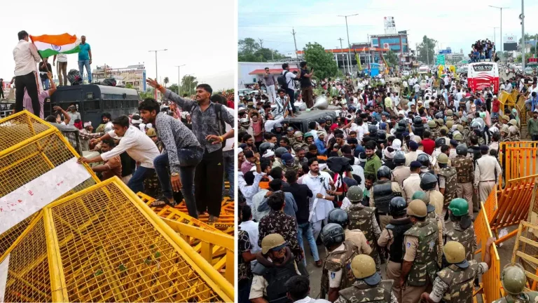 Mung Procurement: Farmers staging a peaceful protest in Bhopal demanding 100% Mung Procurement and better MSP support during the MP farmers' movement.