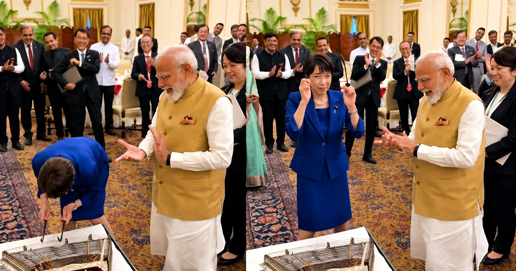 Sanae Takaichi Santoor Video: Japan PM Sanae Takaichi playing Santoor during her India visit while PM Narendra Modi applauds, highlighting India-Japan cultural friendship