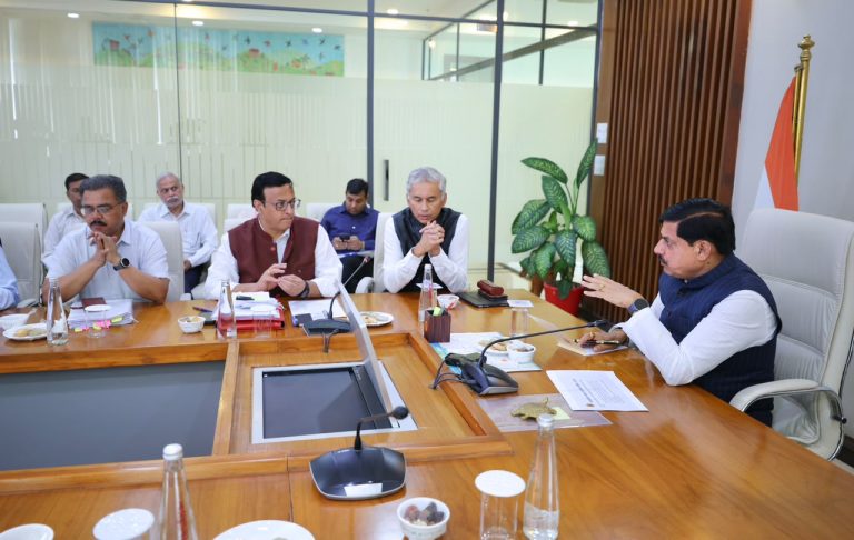 MP CM Yadav chairing a high-level meeting ahead of the Jagdishpur Cabinet Meeting and Assembly Monsoon Session in Bhopal.