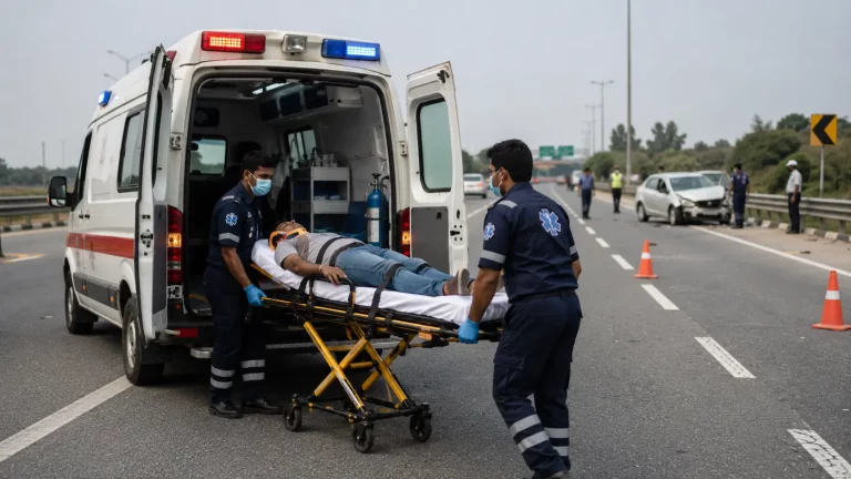NHAI 10-minute ambulance response rule on national highways with emergency services