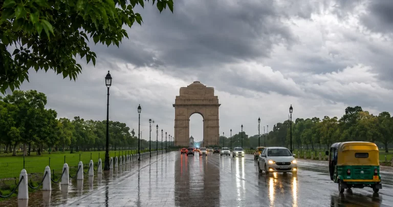 Delhi NCR Rain Alert: Heavy rainfall causes traffic jam, waterlogging and slow-moving vehicles on Delhi-NCR roads during office hours.
