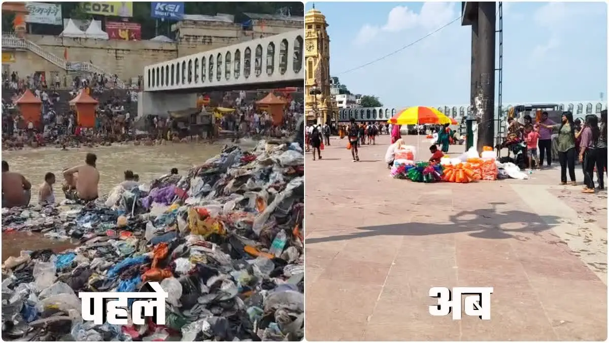 Haridwar Cleanliness drive after Kanwar Mela with workers cleaning Ganga ghats