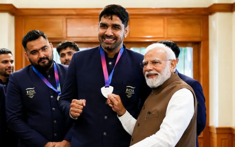 Narender Berwal Narendra Modi Meeting: Narender Berwal sharing a Pakistan boxing fight story with PM Narendra Modi