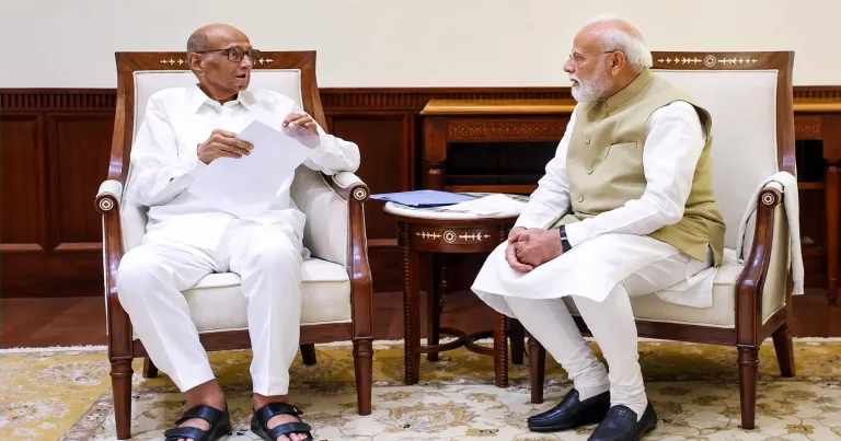 Sharad Pawar PM Modi Meeting: Sharad Pawar NCP-SP MPs meeting PM Modi in Parliament