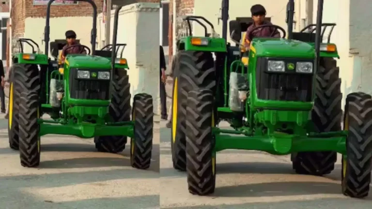 Viral Tractor Video showing a young child driving a tractor with confidence